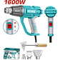Pistola calor 1600W incluye 3 boquillas y 1 rascador industrial Total UTB16078 - Miniatura 1