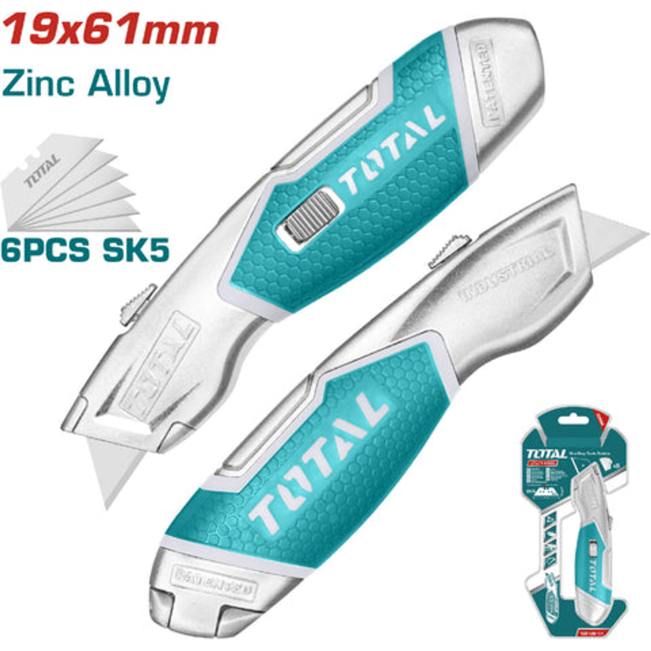 Bisturi Navaja 19 X 61 Mm Industrial Incluye 6 Hojas De Repuesto Industrial Super Total Tg5126101