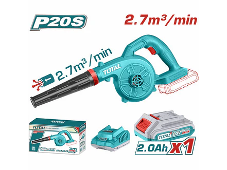 Sopladora Inalámbrica 20V TOTAL UTABLI200281 Kit Batería 2.0Ah y Cargador - Foto 1 | aztools.co