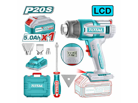 Pistola de Calor Inalámbrica 20V TOTAL UTBLI20035 Industrial Kit 5.0Ah - Foto 1 | aztools.co