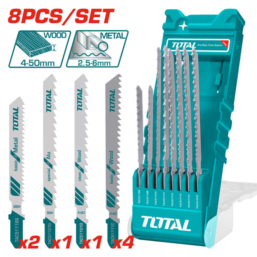Set De Segueta Sierra Sable X 8 Pcs Para Madera Y Metales Super Total Tacsd7386 - Envío a todo Colombia | aztools.co