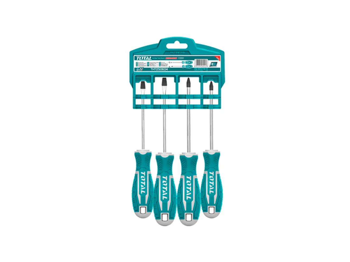 Juego de Destornilladores Cromo Vanadio 4 Pzs TOTAL THT250604 - Foto 1 | aztools.co