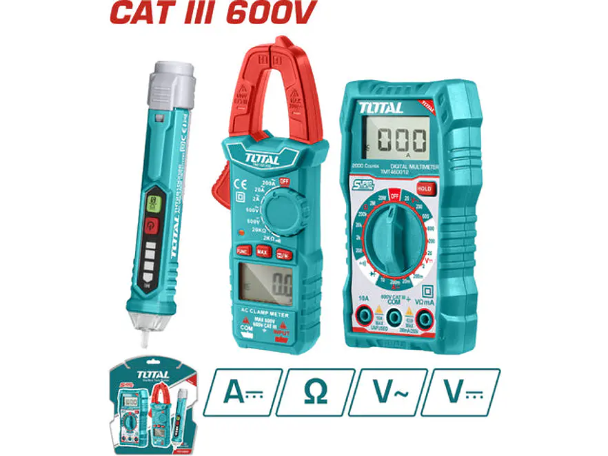 Kit de Medición Eléctrica Digital TOTAL TMT43028 3 en 1 Super Select - Envío a todo Colombia | aztools.co