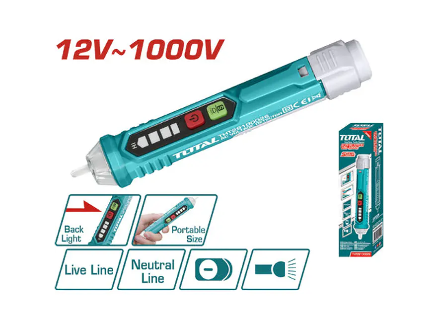 Probador de Voltaje Sin Contacto TOTAL THT29100026 12V - 1000V Super Select - Envío a todo Colombia | aztools.co