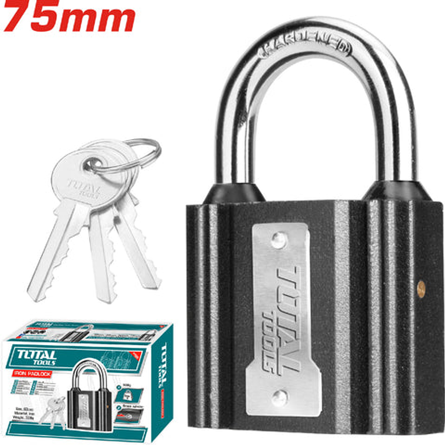 Candado 75 Mm Negro Total Tlk31751