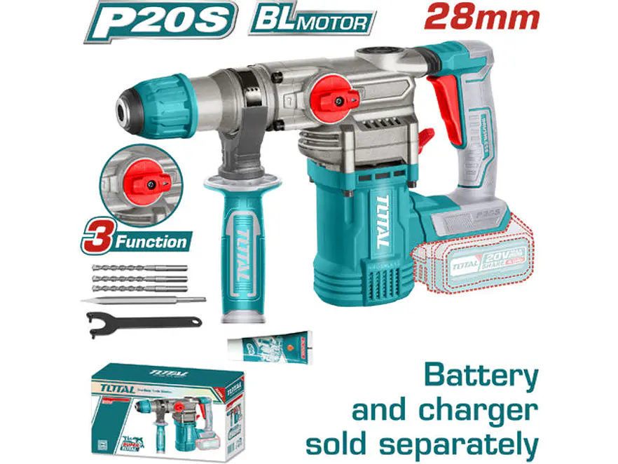 Rotomartillo SDS Plus 20V TOTAL TRHLI20288 Industrial 4.5 Joules (Solo Herramienta) - Foto 1 | aztools.co