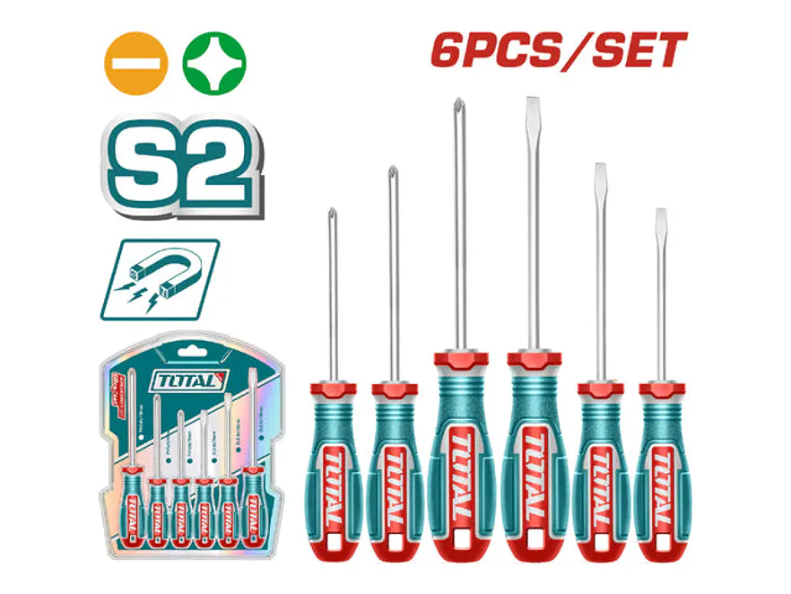 Destornillador Juego 6 Pzs Punta Imantada Super Total Tksds0626 - Envío a todo Colombia | aztools.co