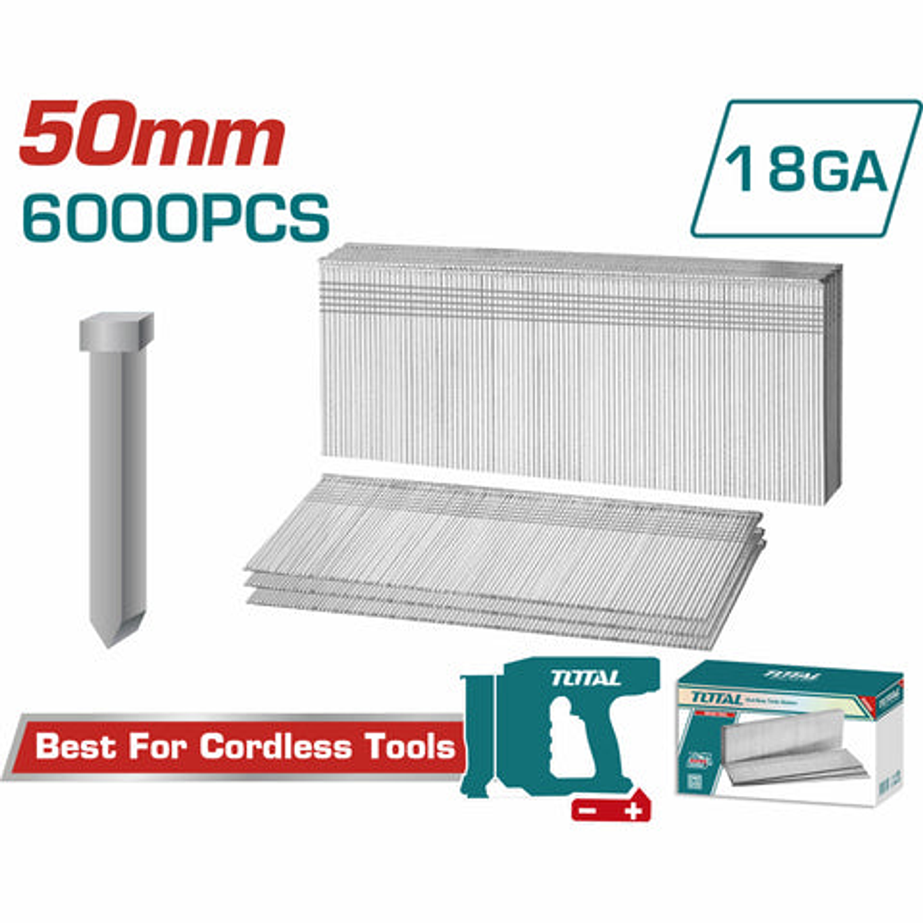 Clavo 50Mm Para Clavadora Neumatica 6000 Pzs Total Tac918506