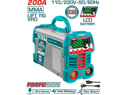 Soldador Inversor Digital 200A TOTAL UTW2200691 MMA - LIFT TIG (VRD) 110-120V - Foto 1 | aztools.co