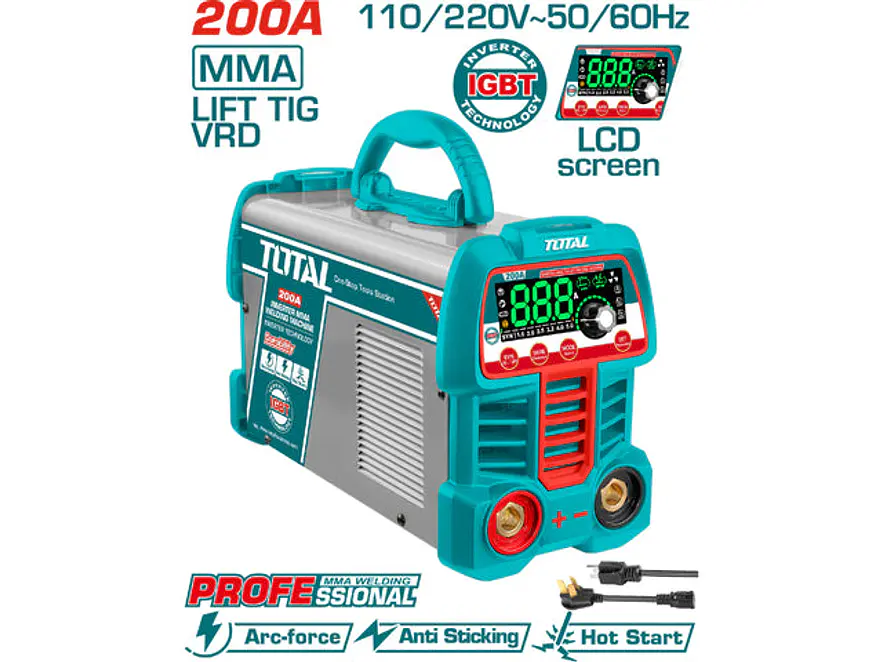 Soldador Inversor Digital 200A TOTAL UTW2200691 MMA - LIFT TIG (VRD) 110-120V - Foto 1 | aztools.co