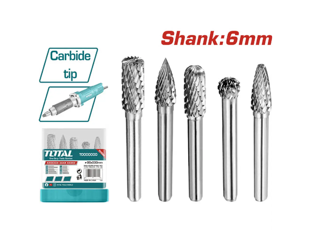 Accesorios Para Moto Tool De Carburo 5 Pzs Total Takc0651 - Envío a todo Colombia | aztools.co