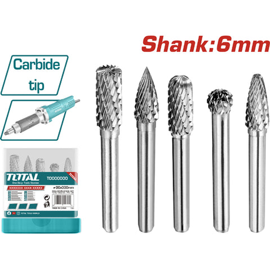 Accesorios Para Moto Tool De Carburo 5 Pzs Total Takc0651