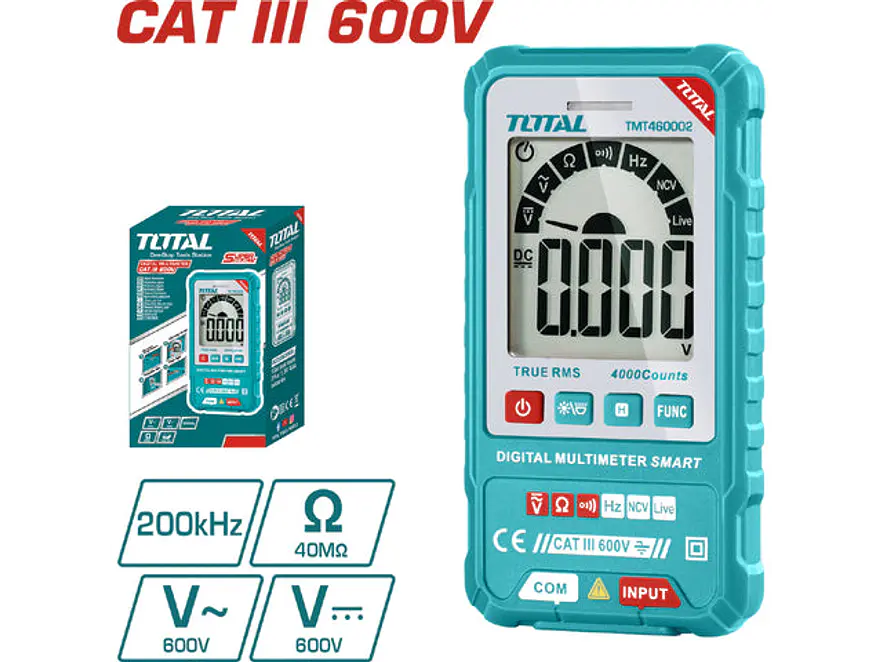 Multímetro Digital TOTAL TMT460002 600V Super Select Profesional - Envío a todo Colombia | aztools.co