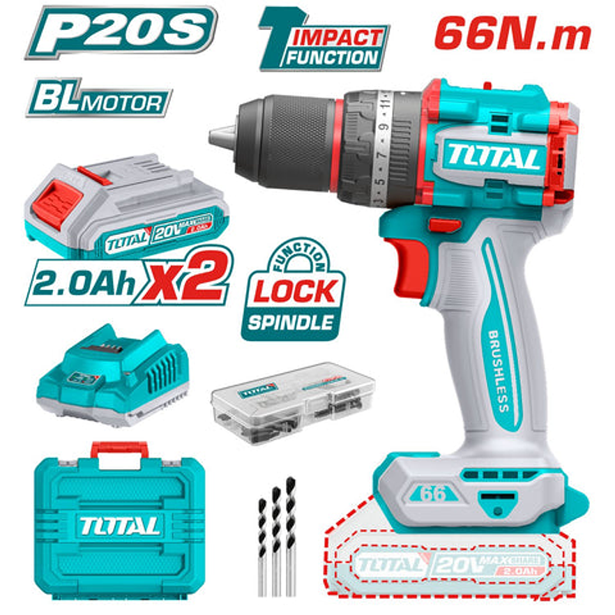 Taladro Inalambrico Percutor 1/2