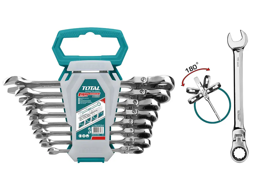 Llave Mixta Con Rache Flexible 8 - 19 Mm Juego X 8 Pzs Super Select Total Tht102Rk586 - Envío a todo Colombia | aztools.co