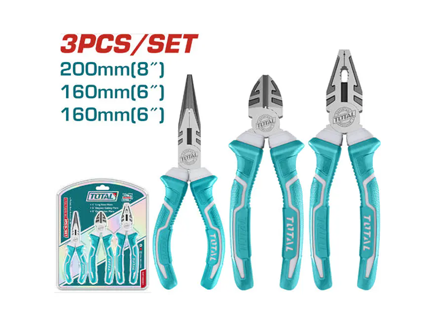 Juego De Alicates X 3 Pzs Pinza 6Cortafrio 6Alicate 8 Total Tht1K0301 - Envío a todo Colombia | aztools.co