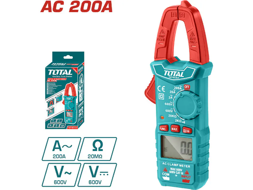 Pinza Voltiamperimétrica Digital TOTAL TMT42002 600V Super Select - Envío a todo Colombia | aztools.co