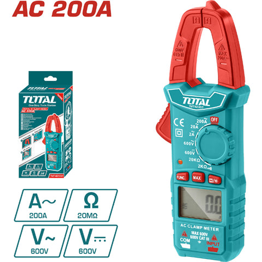 Pinza Voltiamperimetrica 600V Digital Super Select Total Tmt42002 - Envío a todo Colombia | aztools.co