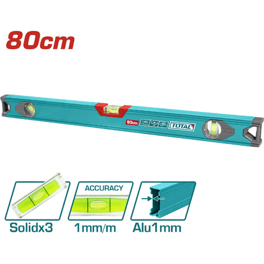 Nivel 80 Cm Aluminio Super Total Tmt28016