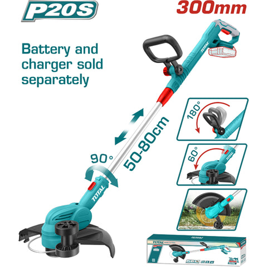 Guadaña Inalambrica 20V Bateria Y Cargador No Incluido Total Tgtli20328 - Foto 1 | aztools.co