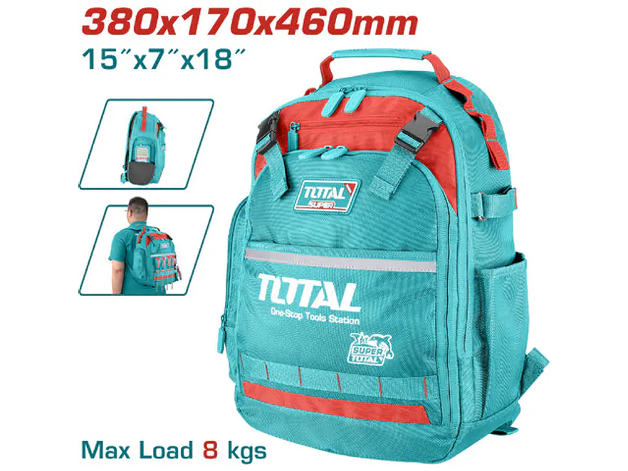 Maletín Porta Herramientas Industrial TOTAL THBP02025 Capacidad 8 Kg - Envío a todo Colombia | aztools.co