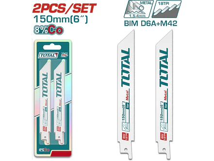 Set De Segueta Sierra Sable X2Pcs Para Metales Total Tac52922Ef - Envío a todo Colombia | aztools.co