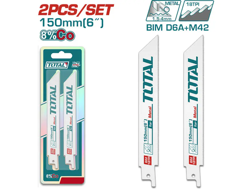 Set De Segueta Sierra Sable X2Pcs Para Metales Total Tac52922Ef - Envío a todo Colombia | aztools.co