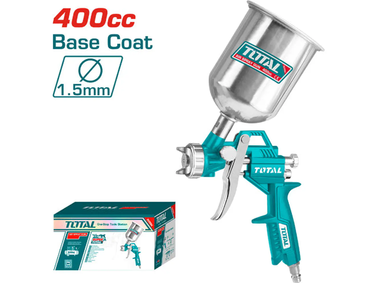 Aerografo 400Cc Vaso Aluminio Abanico Alta Presion Total Tat10401 - Envío a todo Colombia | aztools.co
