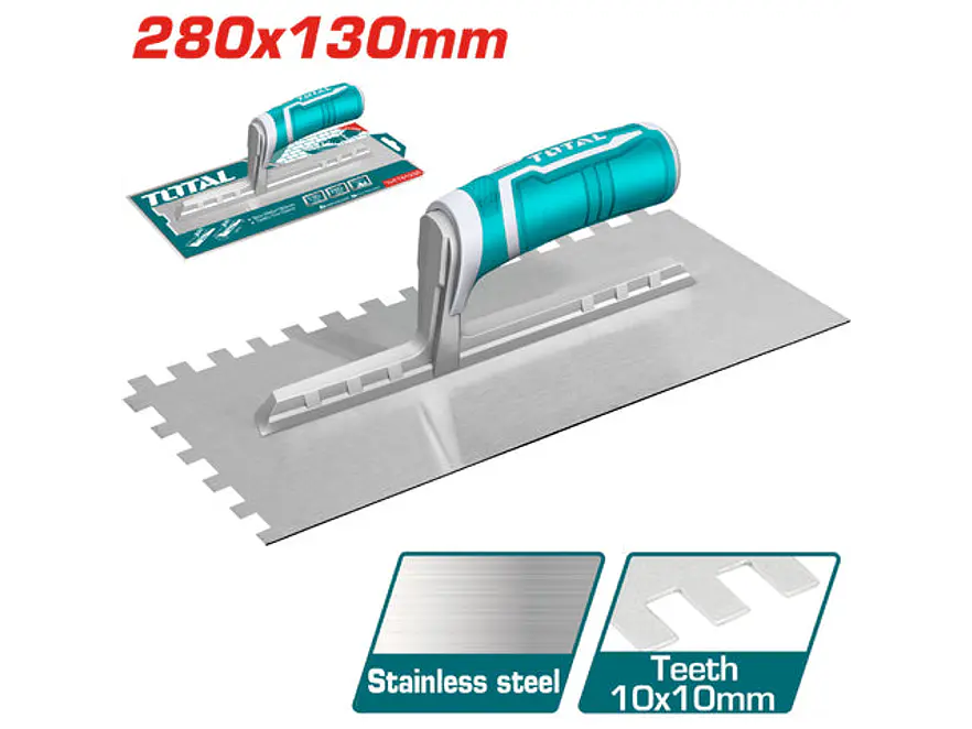 Llana 280 X 130 Mm Dentada Mango Plastico Acero Inoxidable Total Thtt81286 - Envío a todo Colombia | aztools.co