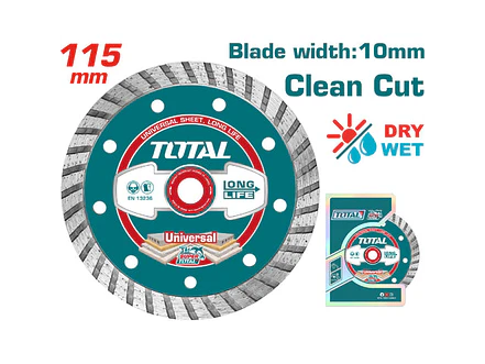 Disco De Corte Diamantado Turbo 4 1/2 115Mm Total Tac2131153 - Envío a todo Colombia | aztools.co