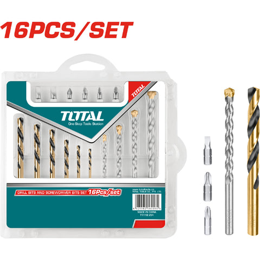 Brocas Y Puntas Juego X 16Pzs Total Utacsd3165