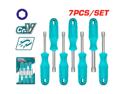 Destornilador Punta Hexagonal Juego X 7Pcs Total Tnss0701 - Envío a todo Colombia | aztools.co