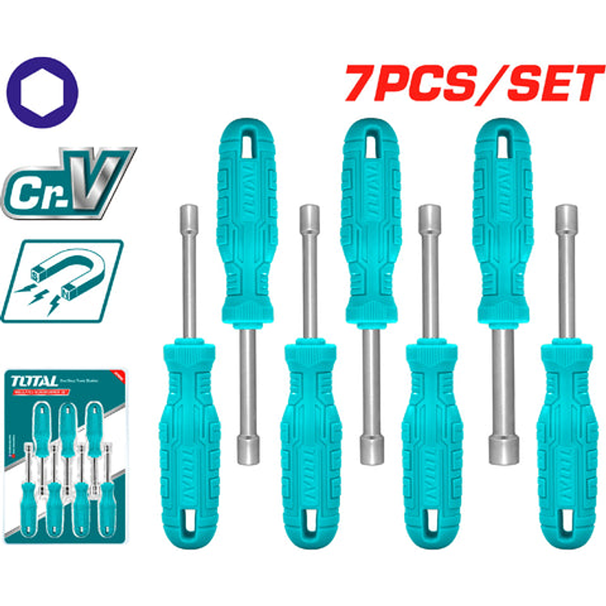 Destornilador Punta Hexagonal Juego X 7Pcs Total Tnss0701