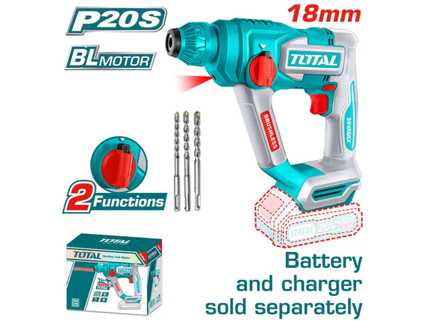 Rotomartillo SDS Plus 20V TOTAL TRHLI20188 Industrial 11/16