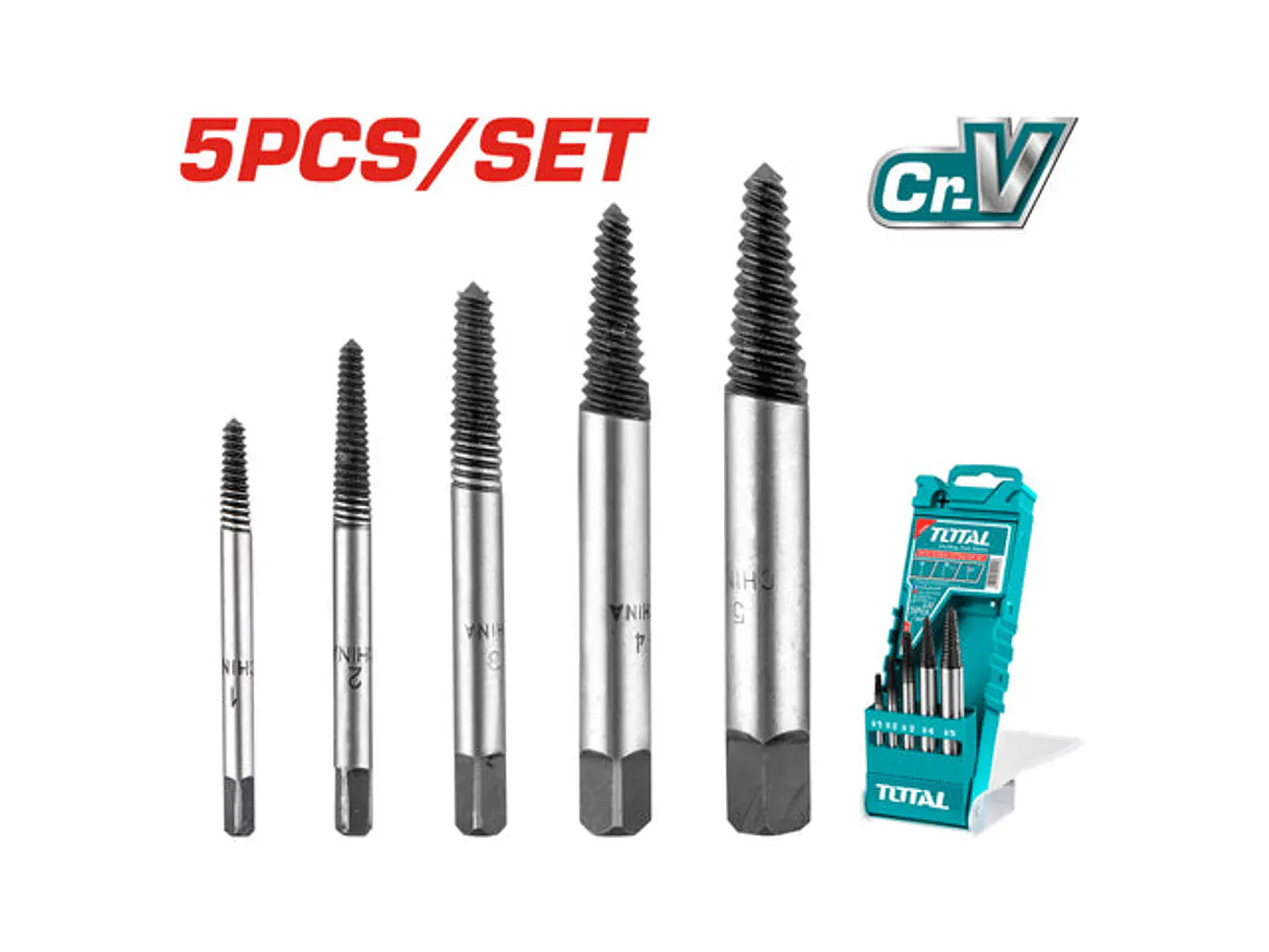 Extractor De Tornillos Industrial Juego X 5 Pzs Total Tacse0056 - Envío a todo Colombia | aztools.co