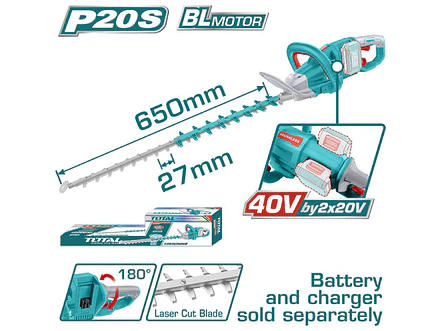 Cortasetos Inalámbrico Industrial TOTAL THTLI40028 40V (Sin Batería/Cargador) - Foto 1 | aztools.co