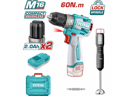Kit Inalámbrico 16V TOTAL UTCKLI1628 Taladro 60Nm + Batidora de Mano + 2 Baterías - Foto 1 | aztools.co