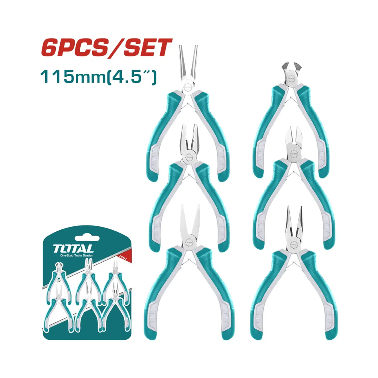 Juego De Alicates 4.5 X 6Pzs Total Super Select Tht1K0511