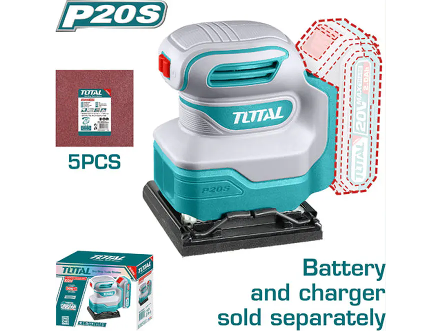 Lijadora de Palma Inalámbrica Industrial TOTAL TSHSLI2014 20V (Sin Batería/Cargador) - Envío a todo Colombia | aztools.co