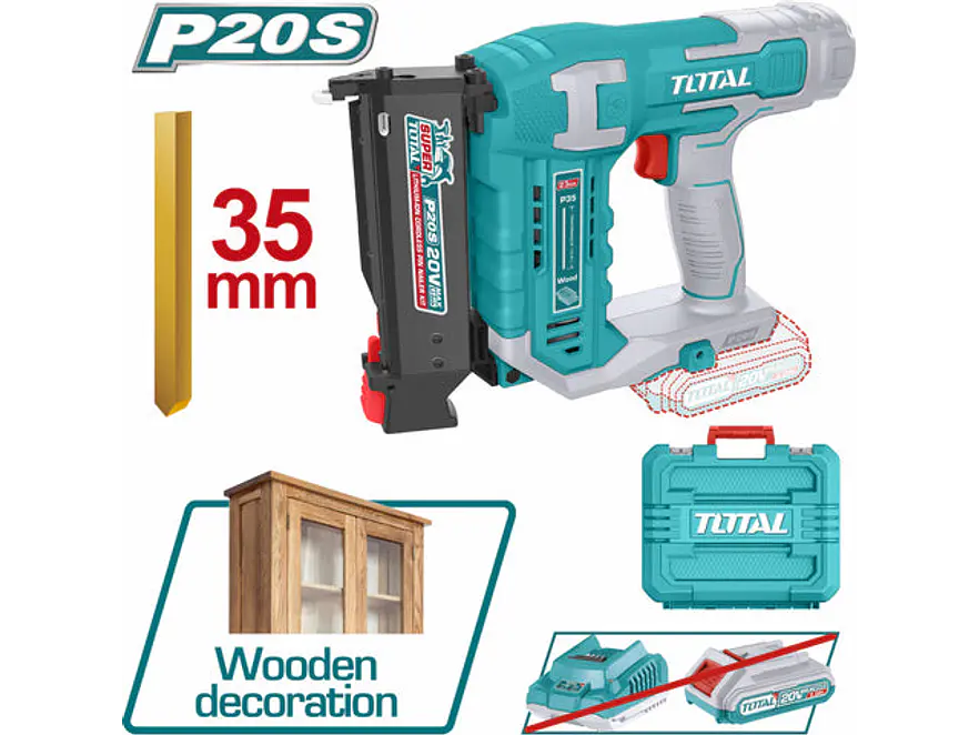 Clavadora Inalámbrica 20V TOTAL TCBNLI3603 Industrial 35mm (Solo Herramienta) - Envío a todo Colombia | aztools.co