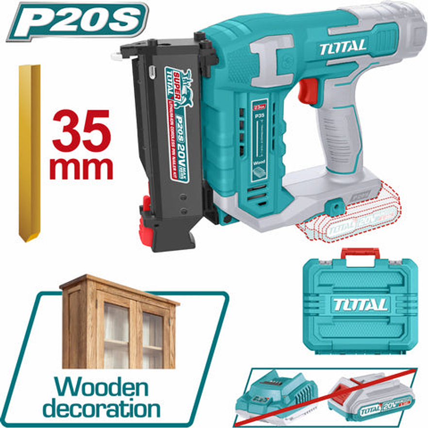 Clavadora Inalambrica 35Mm 20V No Incluye Bateria Y Cargador Industrial Super Total Tcbnli3603