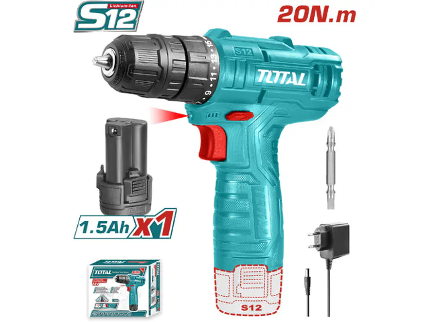 Taladro Inalambrico 3/8 12V Bateria Ion De Litio Y Cargador Incluido Super Select Total Utdli12415 - Envío a todo Colombia | aztools.co