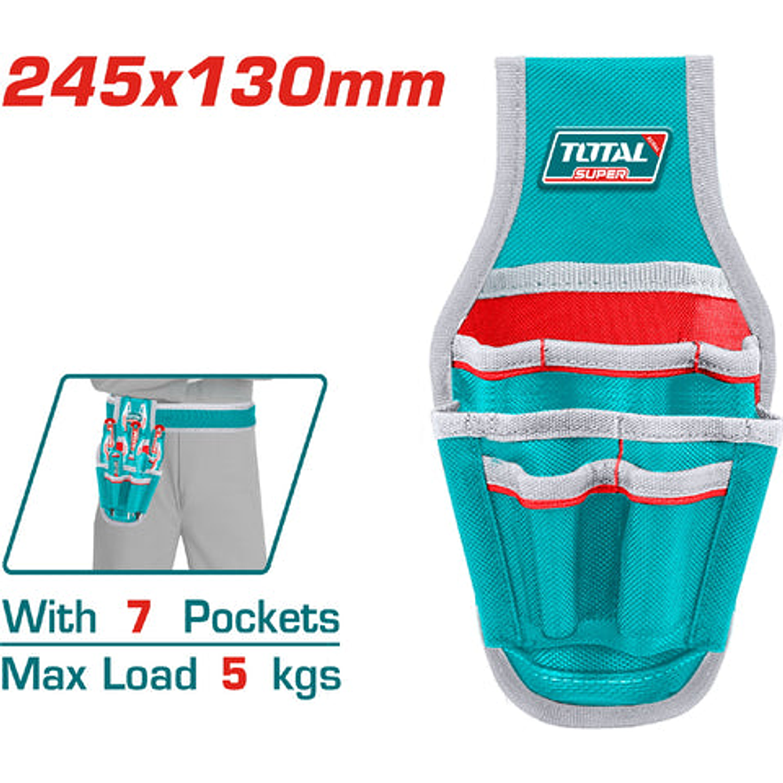 Porta Herramienta De 7 Bolsillos Capacidad Maxima 5Kg Total Tht16P40125