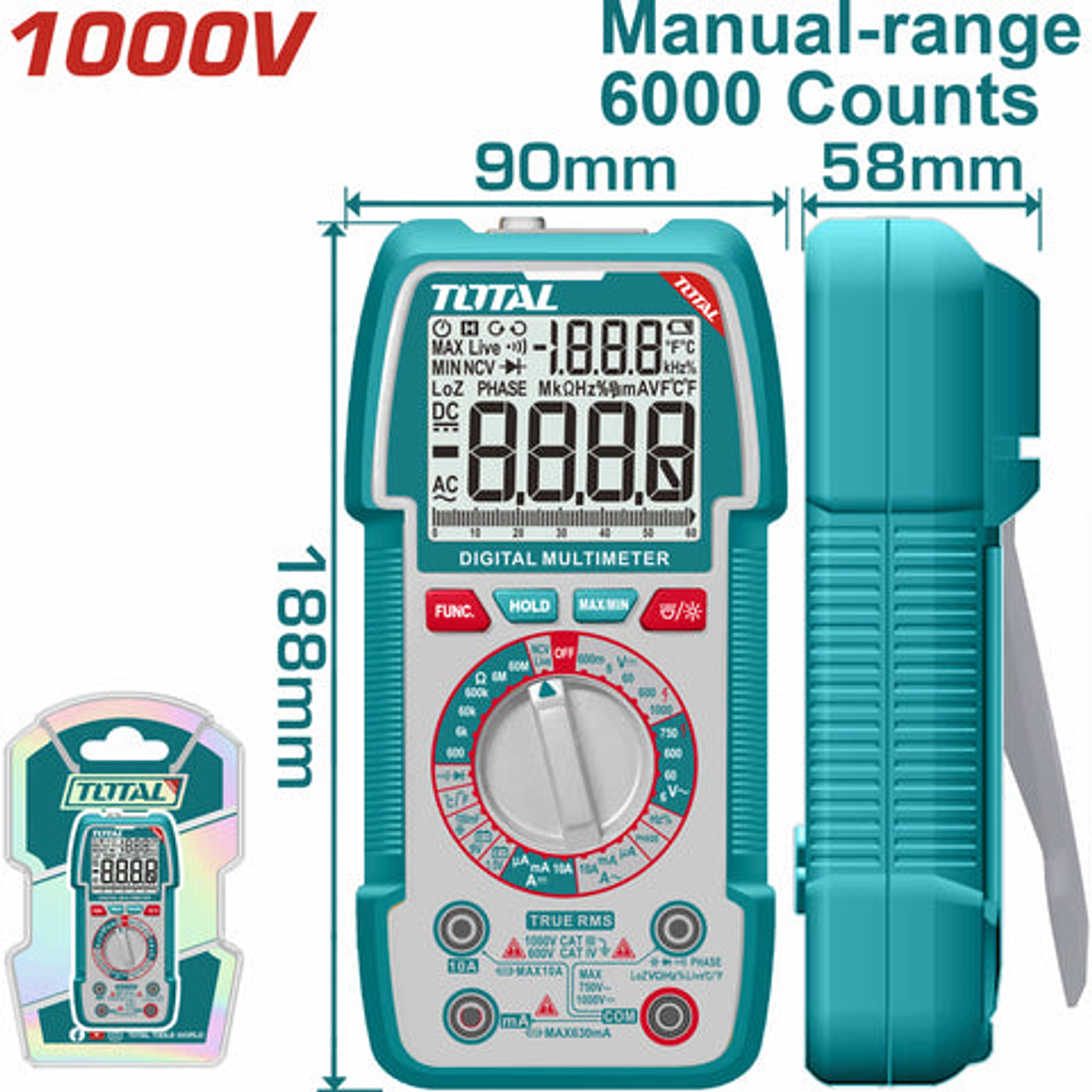 Tester Digital 1000V Industrial Super Total Tmt5310002