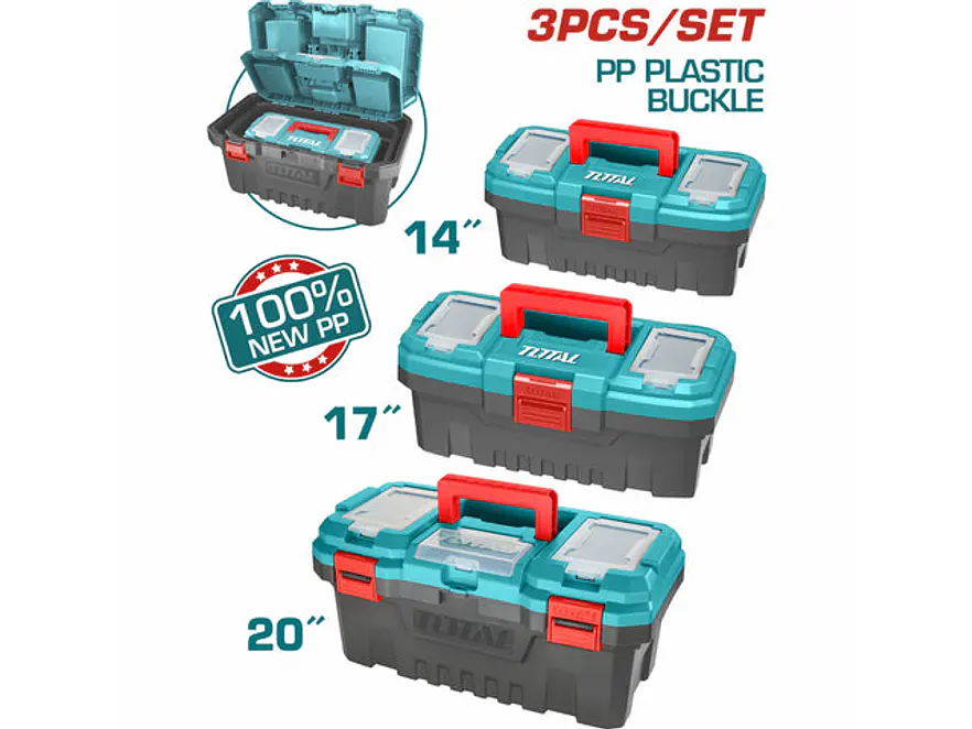Cajas de Herramientas Plásticas Set de 3 TOTAL TPBXK0031 (14