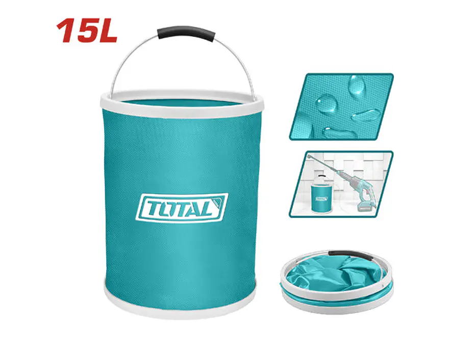 Balde para Agua Plegable 15L TOTAL TGTFB15 de PVC Impermeable - Envío a todo Colombia | aztools.co