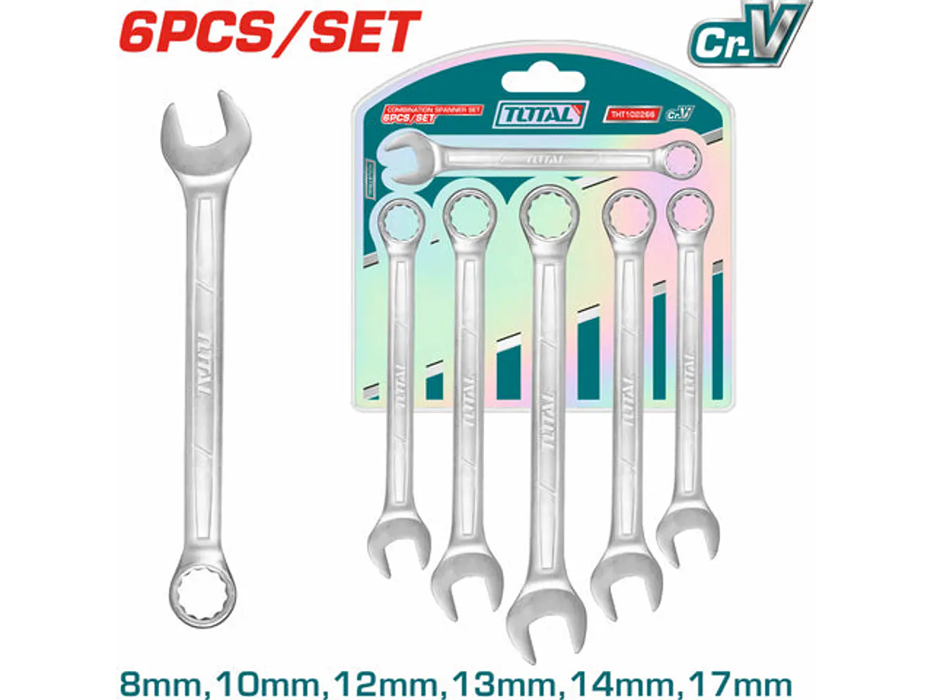 Llave Mixta 8 - 17 Mm Juego X 6 Pzs Super Select Total Tht102266 - Envío a todo Colombia | aztools.co