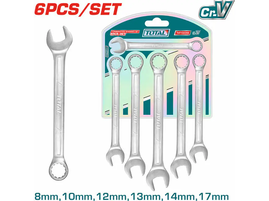 Llave Mixta 8 - 17 Mm Juego X 6 Pzs Super Select Total Tht102266 - Envío a todo Colombia | aztools.co