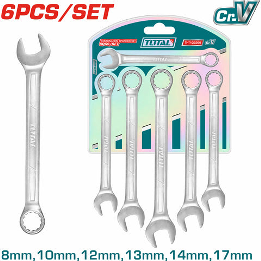 Llave Mixta 8 - 17 Mm Juego X 6 Pzs Super Select Total Tht102266
