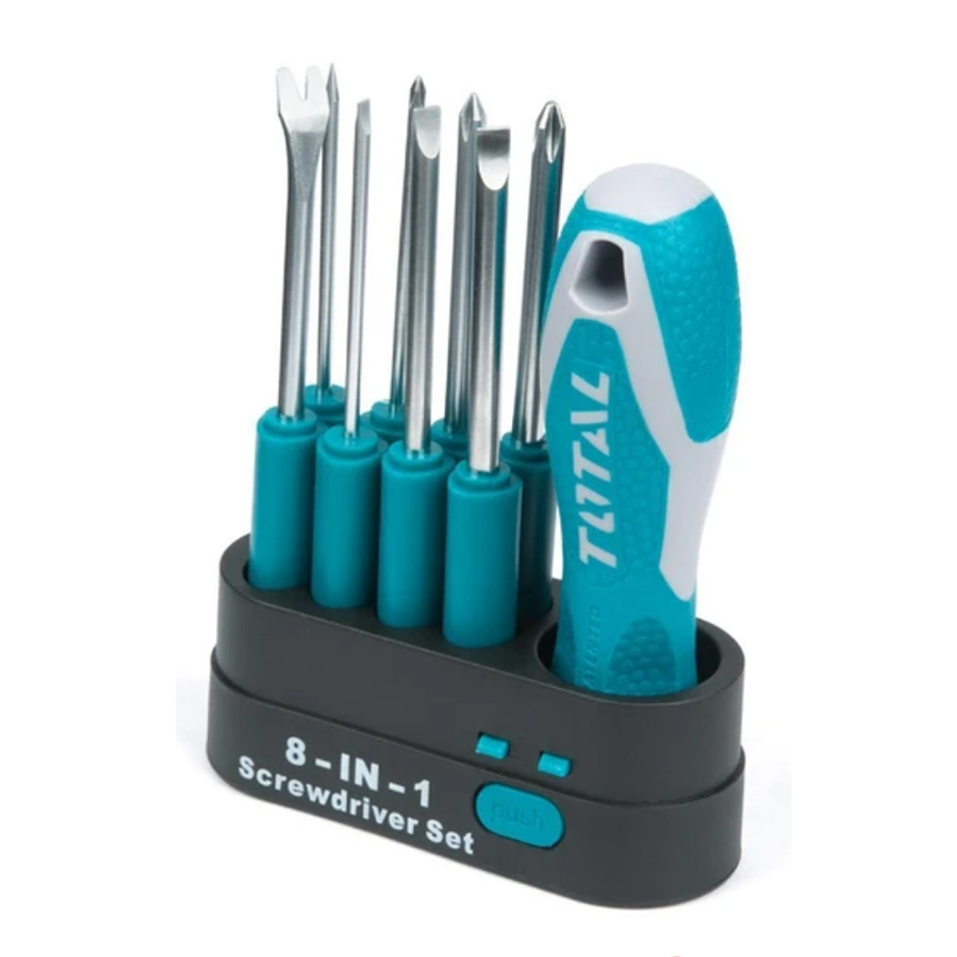 Destornillador 8 En 1 Cromo Vanadium Intercambiable Total Tht250906